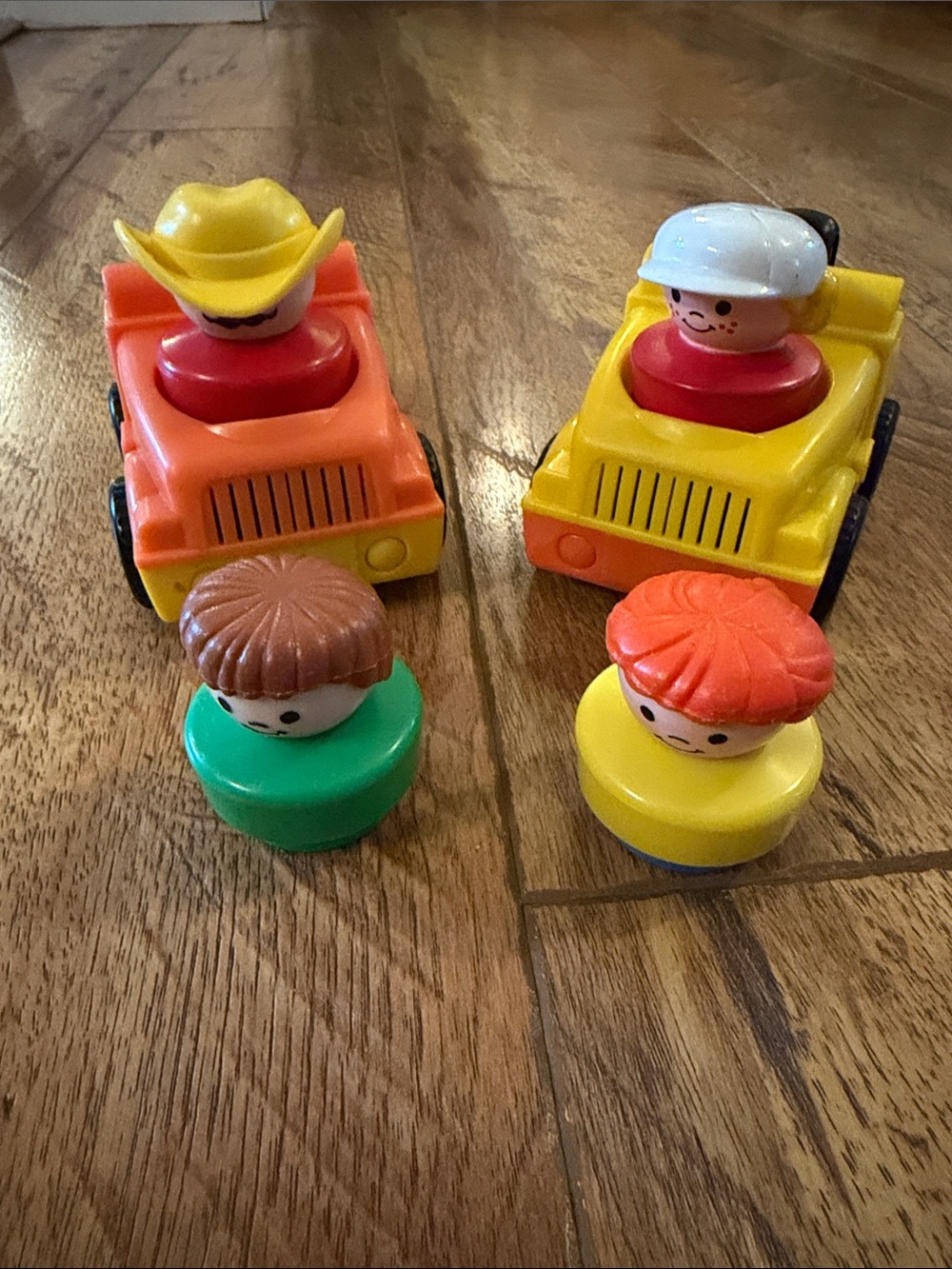 Vintage Little People Chunky 4 Tow Trucks Noise 90s